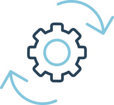 düz ayar simgesi, vektör illüstrasyonu