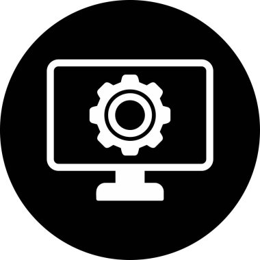 düz ayar simgesi, vektör illüstrasyonu