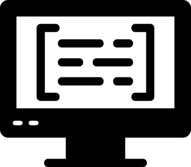 bilgisayar kodlama simgesi, vektör illüstrasyonu