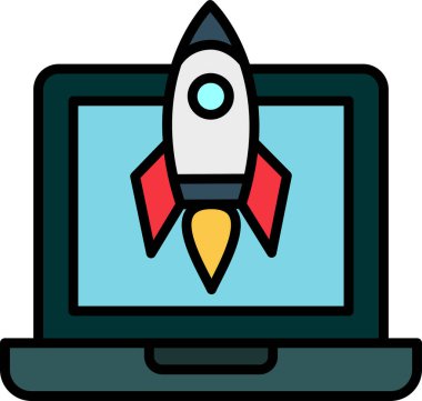 dizüstü bilgisayar simgesi, vektör illüstrasyonu basit tasarım