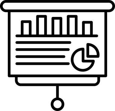 sunum simgesi, vektör illüstrasyonu basit tasarım