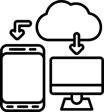 Bulut hizmet vektör satırı simgesi