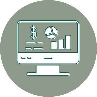 Veri Analizi işi ve finans ikonu vektör illüstrasyonuName