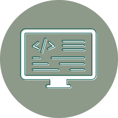 Kodlama. Web simgesi basit illüstrasyon
