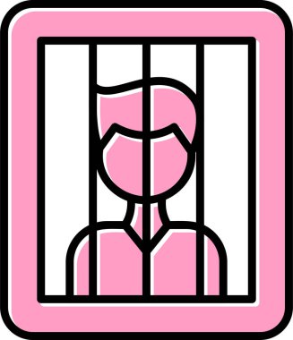 mahkum yassı ikon vektör çizimi 