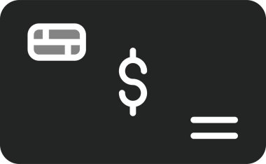 Banka kredi kartı simgesi vektör illüstrasyonu