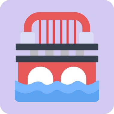 Su ve Köprü. basit tasarım vektörü