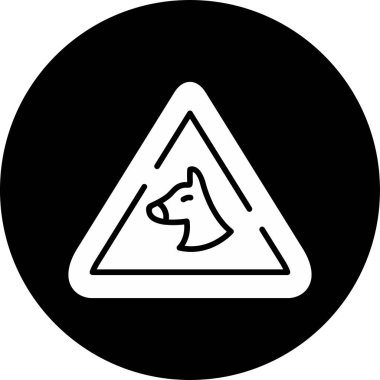 Bekçi köpeği logosu olarak düz üçgen şeklindeki hayvan simgesi