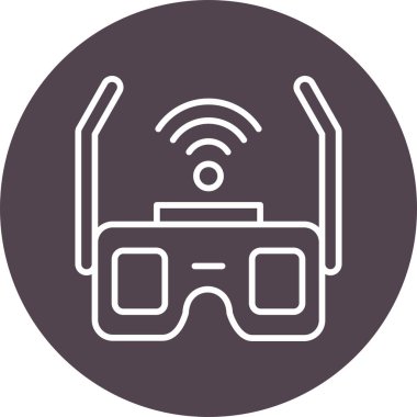 sanal gözlük simgesi, vektör illüstrasyonu 