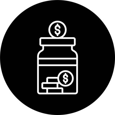 Cam kavanoz simgesi, vektör illüstrasyonu basit tasarım