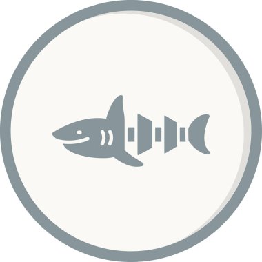 Köpekbalığı hayvan simgesi işaret vektör illüstrasyonu 