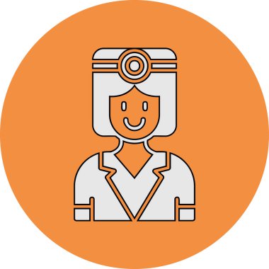 Kadın bir doktor. Web simgesi basit illüstrasyon