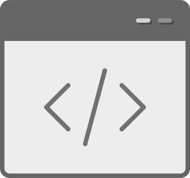 Kodlama ve Geliştirme konsepti simgesi, vektör illüstrasyonu basit tasarım