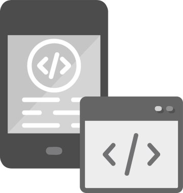 Düz biçimli kodlama geliştirme simgesi