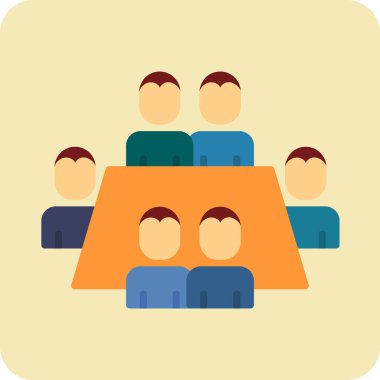 Ana hatlı biçim vektör illüstrasyon tasarımında konferans simgesi