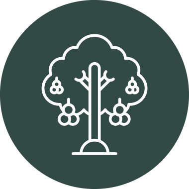 Rowan ağaç simgesi, vektör çizimi 