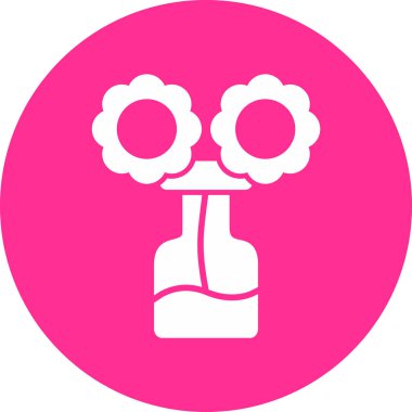 Çiçekli vazo. Web simgesi basit illüstrasyon