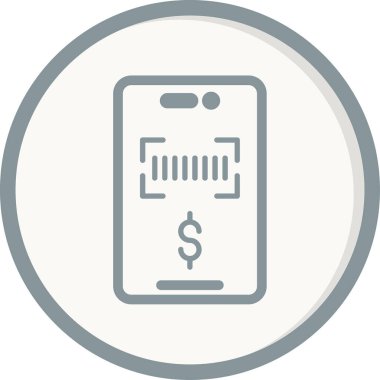 Barkod okuyucu web simgesi, basit vektör illüstrasyonu