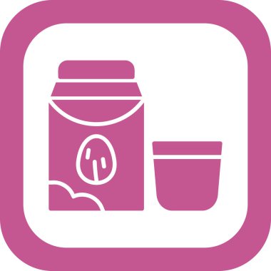 Badem sütlü web simgesi basit illüstrasyon