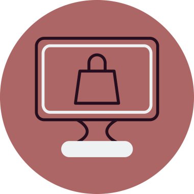 torba alışverişi çevrimiçi simge vektörü