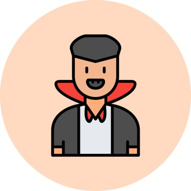 Drakula web simgesi, basit vektör illüstrasyonu