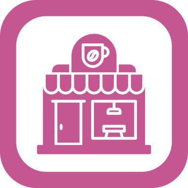 Kahve Dükkanı web simgesi, vektör illüstrasyonu