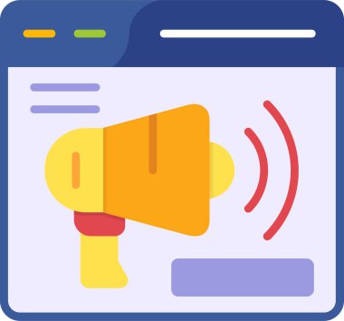 Reklam web simgesi basit vektör illüstrasyonu