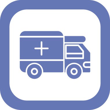 ambulans düz simgesi, vektör illüstrasyonu