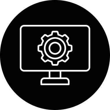 düz ayar simgesi, vektör illüstrasyonu