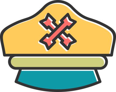 Kaptan şapka çizgisi simgesi, vektör illüstrasyonu 