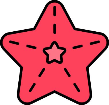 denizyıldızı düz ikon vektör çizimi 