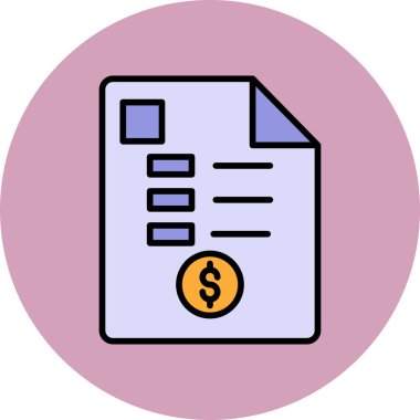 iş makbuzu simgesi, vektör illüstrasyonu