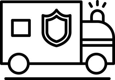 Polis Van simgesi vektör illüstrasyonu