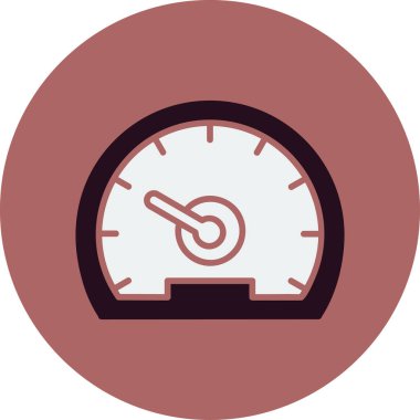 Speedometer web simgesi, vektör illüstrasyonu