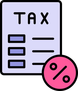 Web arayüzleri için bir vergi belgesinin dijital vektör illüstrasyonu.