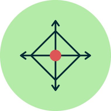 Eksen simgesi, vektör illüstrasyonu basit tasarım