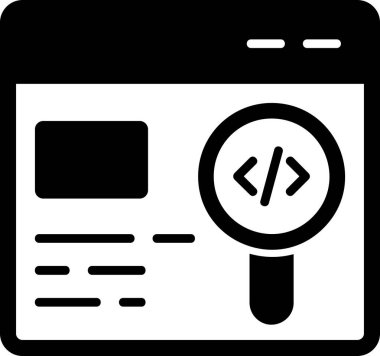 Soyut bir web aramasını gösteren vektör biçiminde basit simge tasarımı.