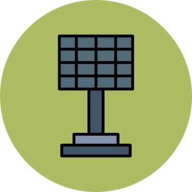 Güneş paneli simgesi, vektör illüstrasyonu basit tasarım