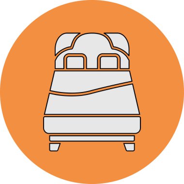 Büyük boy yatak mobilyası ikon vektör illüstrasyonu