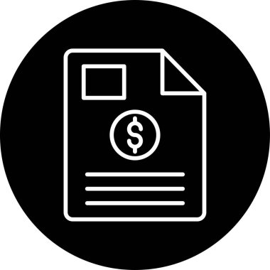 Minimalist belge simgesi, vektör illüstrasyonu basit tasarım