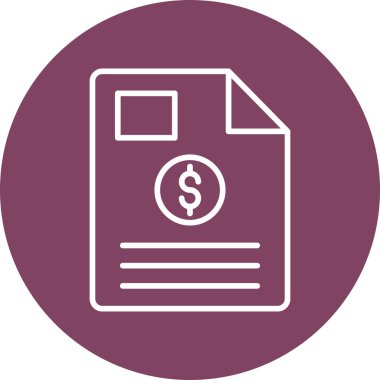 Minimalist belge simgesi, vektör illüstrasyonu basit tasarım