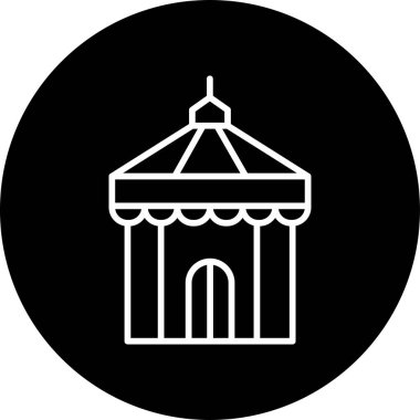 Sirk çadırı simgesi, vektör illüstrasyonu