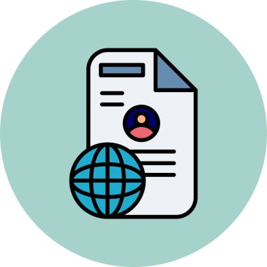 Minimalist belge simgesi, vektör illüstrasyonu basit tasarım