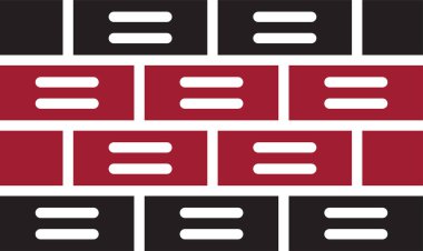 Tuğla duvar simgesi. vektör illüstrasyonu 