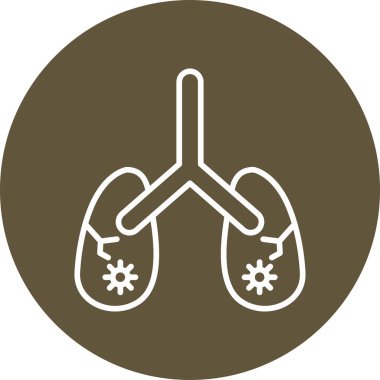 İnsan ciğerlerinin basit çizgi görüntüsü