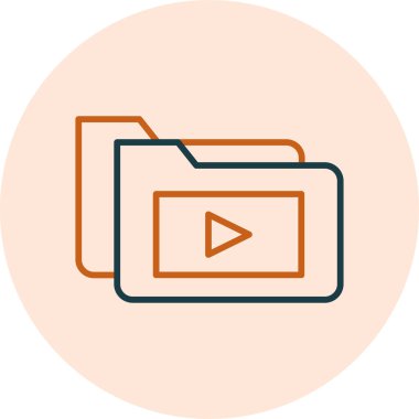 Video oynatıcı simgesi. Web arayüzü için soyut illüstrasyon