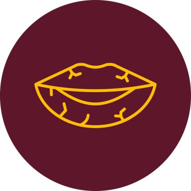 İnsan dudaklarının temel çizgisel çizimi zarar gördü