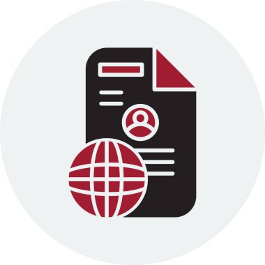 Minimalist belge simgesi, vektör illüstrasyonu basit tasarım