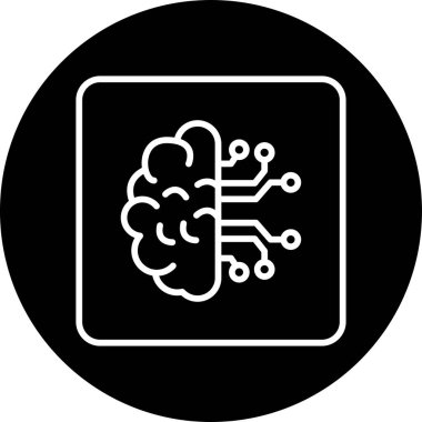 Yapay Zeka web simgesi, vektör illüstrasyonu