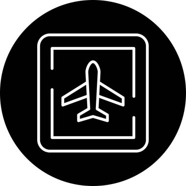 Bir havaalanı simgesinin basit web illüstrasyonu.
